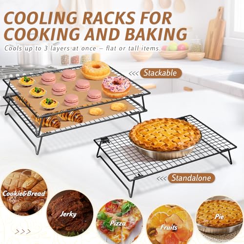 Cooling Racks for Cooking and Baking, 2-Tier 13" x 9" Stackable - size: Small