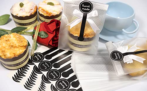 SAILING-GO Cookies Bags for Packaging Cake Candy, 200 Pack with Stickers