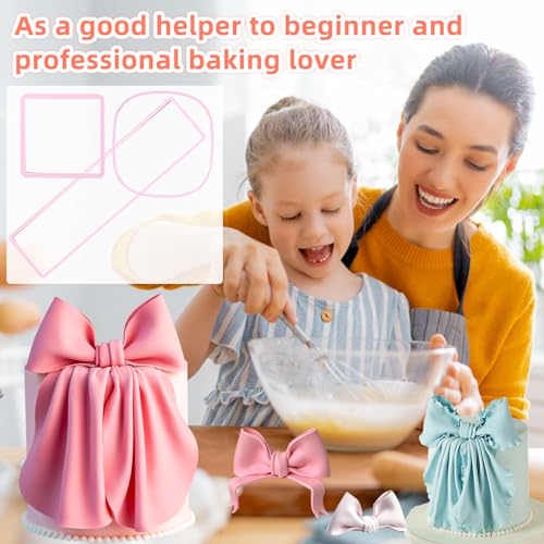 KALAIEN Bow Cookie Cutter, 3Pcs Plastic Bowknot Cutter Sets - color: Large Bow Tie