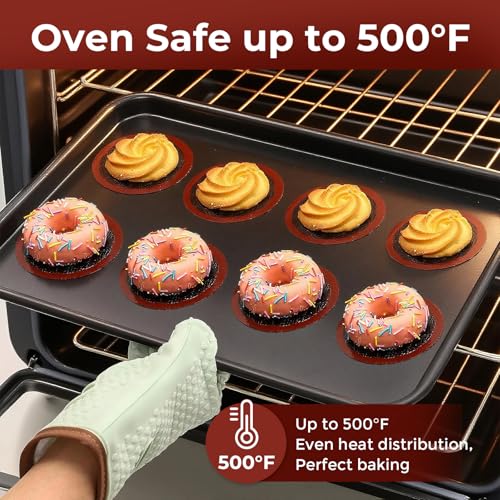 Silicone Coasters for Drinks, 2-in-1 Silicone Coaster & Baking Mat Set, 16-Pack Mini Macaron Baking Mats with Tray, Non-Slip, Heat Resistant to 500°F, Dishwasher Safe
