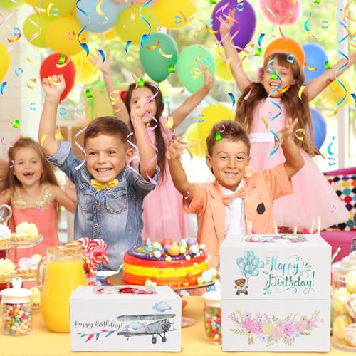 Moretoes 32pcs Cake Boxes, 10x10x5 Inch Bakery Containers With Window - size: C-32pcs-10*10*5in