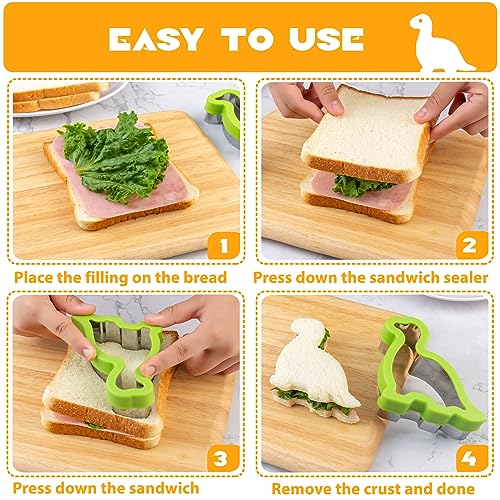 Nifogo Dinosaur Cookie Cutters 9 Pcs - color: E-Purple Green 9pcs