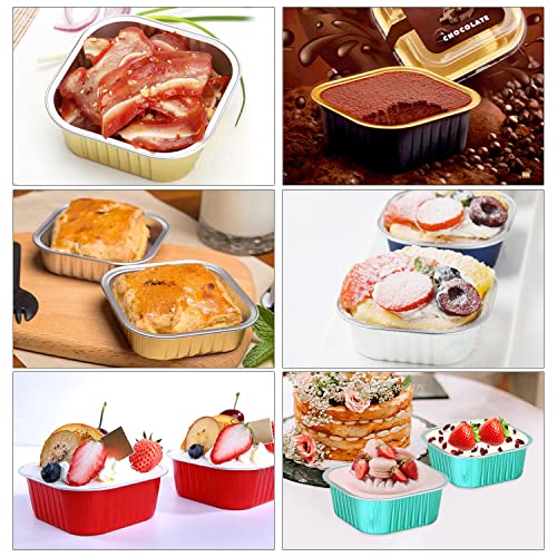 LNYZQUS 5oz Mini Cake Pans with Lids, Individual Brownie Tins 120 Pack - color: White, size: 120 Pack
