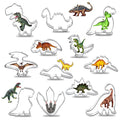 Dinosaur Cookie Cutters Set, 12 Piece Stainless Steel Shaped Cookie - color: Dinosaur