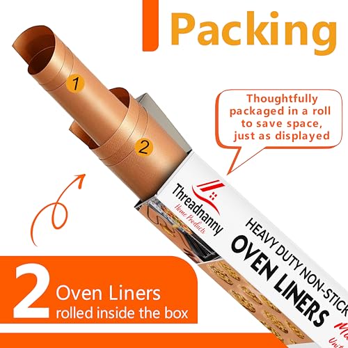 Oven Liners for Bottom of Oven - 17"x 25" Large Heavy Duty Non-Stick 2 Pack - color: Copper, size: 2 Pack (17" x 25")