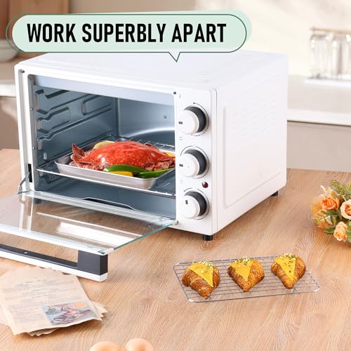 Homikit Toaster Oven Pan with Rack (1 Small Baking Sheet+1 Rack), 9” x 7” - size: 9*7 Inch