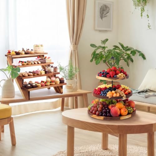 Willinglong 7 Pcs Wood Dessert Table Display Set for Wedding Baby Shower