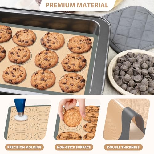 Koolstuffs Silicone Baking Mat Set of 4, Nonstick and Reusable - color: Gray, size: 4 Sheets