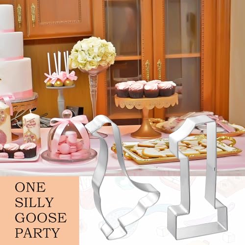 Honeydak 2 Pcs 5 Inch One Silly Goose Party Supplies Goose Cookie Cutter - style: Goose