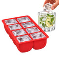 HIC Kitchen Big Block Silicone Ice Cube Tray, European-Grade, Non-Stick, Makes 8 Large Ice Cubes - size: 8 Large Ice Cubes