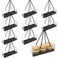 20Pcs Clear Cupcake Boxes with Handle, Cupcake Carrier for Party - color: Black