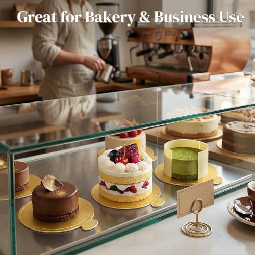 HANSGO Mini Round Golden Cardboard Cake Base, Mousse Cake Boards 100 PCS - size: Round Cake Base
