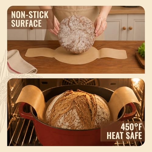 BlissBoard 8" Round Sourdough Bread Sling for Dutch Oven 50 Sheets - color: Unbleached, size: Round and Oval
