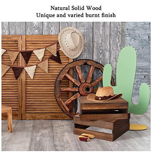Sieral 4 Pcs Wood Cupcake Stand Dessert Risers for Party,Burnt Wood - color: Burnt Wood