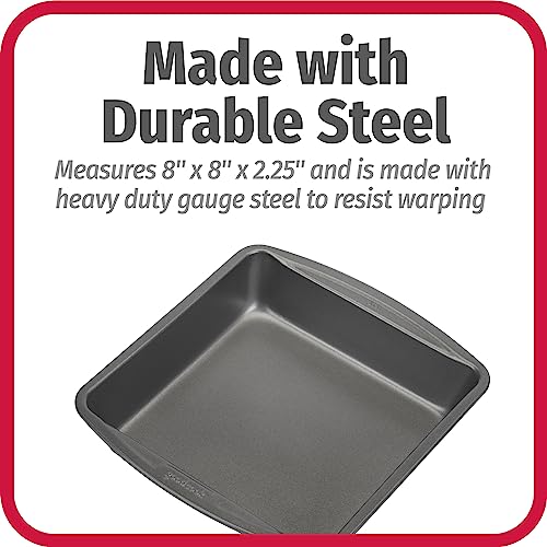 GoodCook Everyday Nonstick Steel Square Pan, 8", Gray (Pack of 2) - size: 8"(Pack of 2), style: Square Pan
