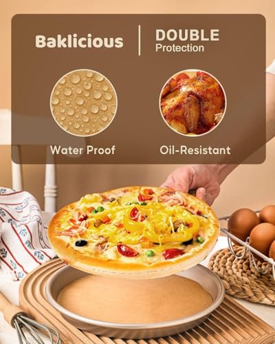 Baklicious 8inch 250pcs Unbleached Non-Stick Parchment Paper Rounds - size: 8inch-250-Unbleached
