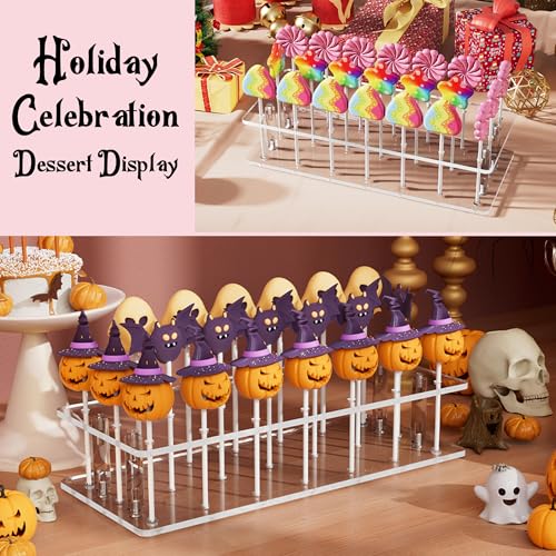 Goabroa Clear Cake Pop Stand, 21 Holes Acrylic Cakepops Display Stand