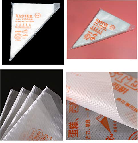Piping Pastry Bag Pack of 100 Plastic Disposable Cream Pastry Bag Cake Icing Sugarcraft Cupcake Piping Decorating Tool For Baking Supplies (Medium 12''X11.8''X7.8'') - color: Medium 12''X11.8''X7.8''
