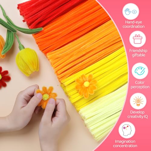 IOOLEEM Orange Pipe Cleaners,200pcs 5 Colors - color: Orange, size: 200 Count