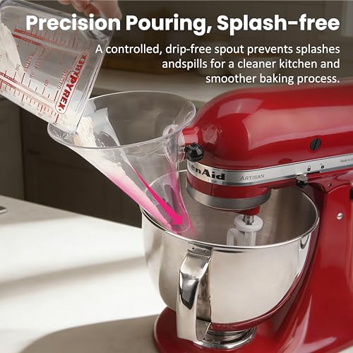 LUVCOSY Transparent Flour Funnel for KitchenAid Stand Mixer | See-Through Flour Funnel for Mess-Free Pouring | Design for Clear Visibility | Dishwasher Safe | Baking Gift for Mother's Day