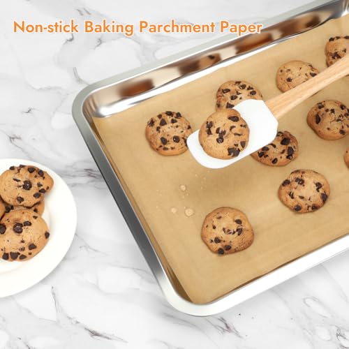 BYKITCHEN 12 x 16 Inch Unbleached Parchment Paper Sheets for Baking,120PCS - size: 12 x 16 Inch