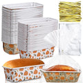 Hushee 50 Set Fall Paper Mini Loaf Pan Disposable, White Pumpkin - style: Novel