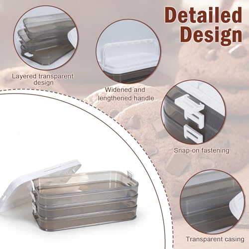 3 Pack Cookie Cutter Tool Storage Box,Cake Decorating Supplies Accessories Bins,Baking Storage Containers,Transparent Dustproof Lid,biscuits Cutter mold holder Organizer Storage