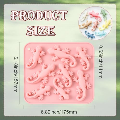 Airssory 2 Pcs Gecko Silicone Molds 17.5x15.7x1.4cm Candy Making Fondant Soap Resin Craft Animal House Lizard Mold for Home Bakers Crafters - color: Gecko Silicone Molds