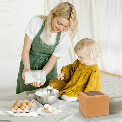 20Pcs Mini Cake Boxes with Window, 6x6x5 Inches Brown Bakery Boxes - color: Brown, size: 6x6x5 Inch