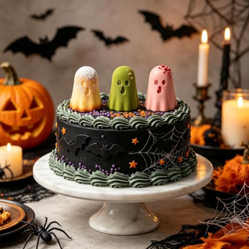 2PCS Ghost Silicone Molds for Chocolate and Candy, Halloween Baking Molds - color: Orange(Ghost)-R0271