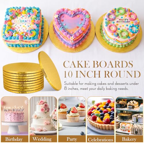 Zopeal 20 Pack 10 Inch Round Wedding Cake Boards,Gold - color: Gold