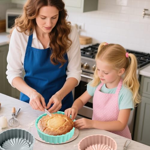 10 Inch Silicone Cake With 8 Inch Pan Set (2 Pack) - Nonstick Baking Mold for Pound Cake, Jello, Bread & Brownies, Dishwasher Safe, Grey - style: Grey-2pack