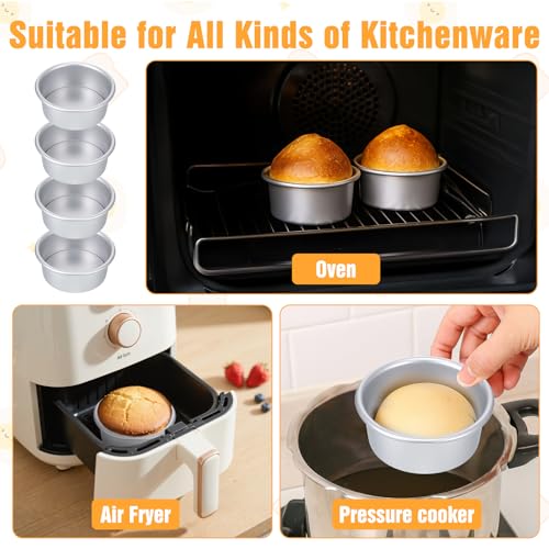 Molain 12 Pcs Round Cake Pans with Removable Bottom, 4 Inch Cheesecake Mold