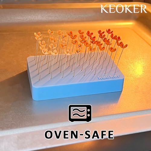 Keoker 1PC Silicone Baking Mat for Polymer Clay, Stud Earring Application Board for Standing & Painting, Polymer Clay Tool Work with Polymer Clay Earring Cutters (Blue) - color: BLUE
