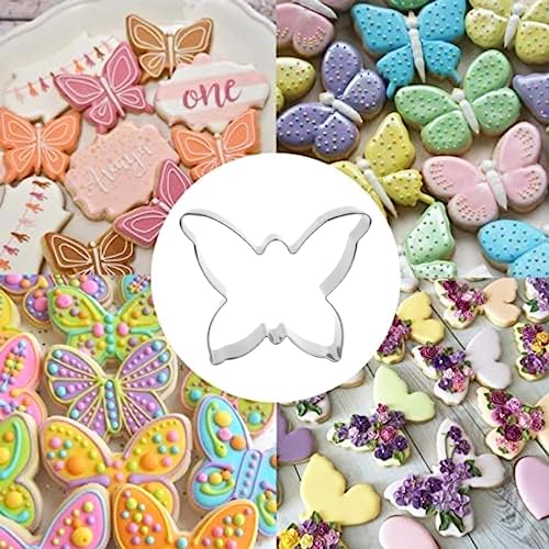 5Pcs Butterfly Cookie Cutter Set, Food Grade Stainless Steel Shapes - color: Butterfly