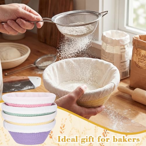 4 Pcs Round Banneton Bread Proofing Basket, 9 Inch - size: 9 Inch