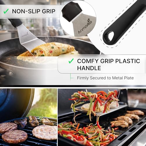 Stainless Steel Spatula with Plastic Handle, Pancake Flipper, Kitchen Cooking Tool - color: PH mid spatula h