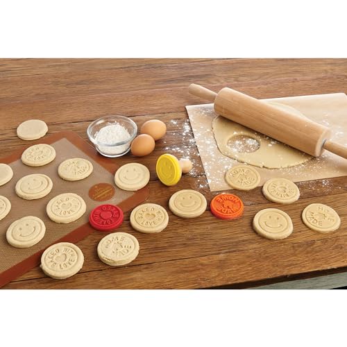 Mrs. Anderson’s Baking Cookie Stamps Trio, Non-Stick Silicone, Set of 3 Designs - style: Cookie Stamps