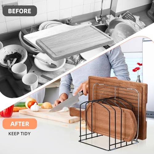 Cutting Board Organizer, 5 Standard (1.1") Slots, Matte Black - size: 1 Pack | 5 Standard (1.1") Slots