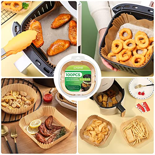 Air Fryer Liners Disposable, 100Pcs Parchment Paper 6.5" Square for 3-5QT - size: 6.5"Square