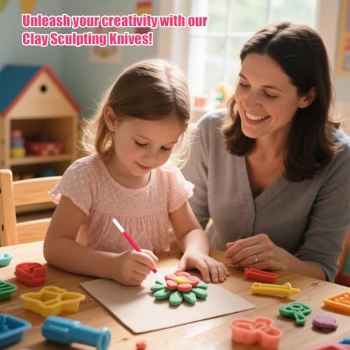Clay Tools, 9Pcs Air Dry Clay Tool Polymer Clay Tools, Double-Ended Safe Ultralight for Beginner - size: 9