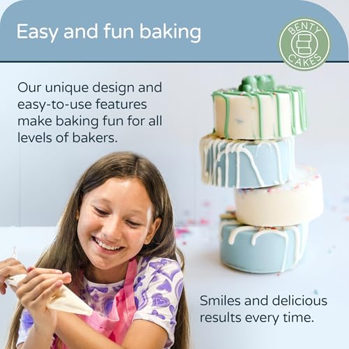 Benty Cakes - The Original Mini Cake Puck Mold Set – Better than a Cake Pop! Make Chocolate Covered Desserts – BPA Free Silicone – Includes 1 Mold Set, 1 Plastic Tray, and 1 Scraper