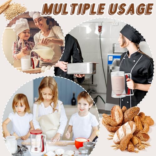 FillTouch 2 Pcs Handheld Batter Dispenser Squeeze Handle 4 Cups, Red - color: Red