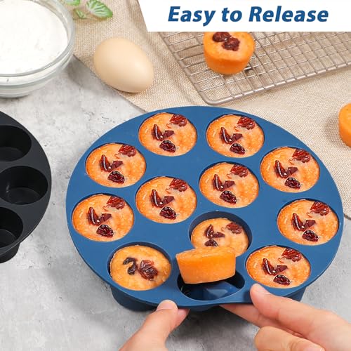 Webake Silicone Air Fryer Muffin Pan for Baking Egg Bites Silicone Mold, Nonstick 1.8 Inch Mini Muffin Tin BPA Free Set of 2 - size: Mini