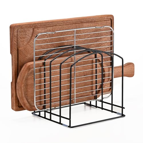 Cutting Board Organizer, Matte Black - size: 1 Pack | 2 Wide (1.38") & 3 Narrow (0.78") Slots