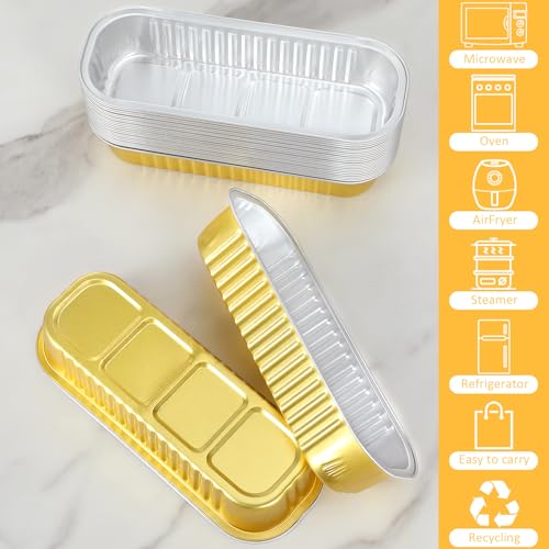 Mini Loaf Pans with Lids and Spoons (100 Pack, Mixed color, 6.8oz) Rectangular Aluminum Foil Baking Pans - color: Mixed color