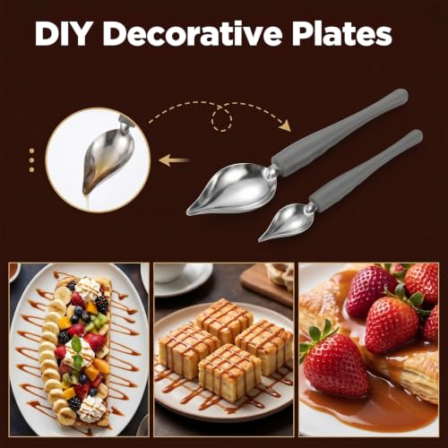 5 Pcs Chocolate Drizzle Tool Set, Culinary Plating Tools Set