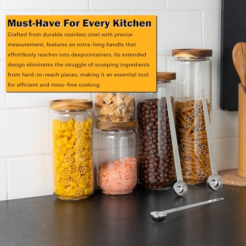 2PCS 1TSP(5ml) Extra Long Handle Measuring Spoon, 18/8 Stainless Steel - size: 1tsp|5ml