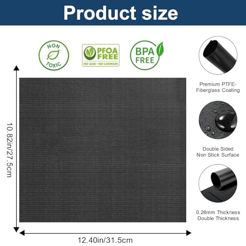 GCQ Oven Liners for Ninja DT201 DT251 Foodi 10-in-1 Smart XL Air Fry Oven, 10.83"x12.4" Oven Liner for Bottom of Oven Non-Stick Heat-Resistant Reusable Mats, 4 Pack