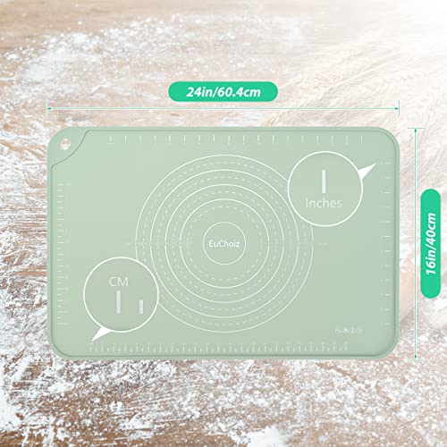 Silicone Pastry Non Stick Baking Mat 24"*16" Dough Rolling Edge Heightening - color: Green, size: 24"L x 16"W